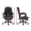 Artiss Electric Massage Office Chairs Recliner Computer Gaming Seat Footrest Black - Coll Online