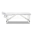 Zenses 75cm Wide Portable Aluminium Massage Table Two Fold Treatment Beauty Therapy White - Coll Online