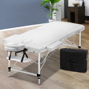 Zenses 75cm Wide Portable Aluminium Massage Table Two Fold Treatment Beauty Therapy White - Coll Online