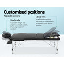 Zenses 3 Fold Portable Aluminium Massage Table - Black - Coll Online