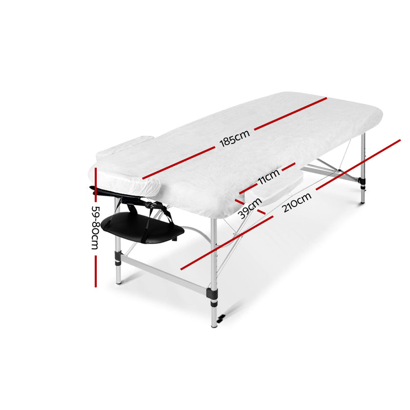 Zenses 3 Fold Portable Aluminium Massage Table - Green & Black - Coll Online