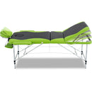 Zenses 3 Fold Portable Aluminium Massage Table - Green & Black - Coll Online