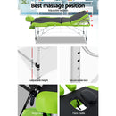 Zenses 3 Fold Portable Aluminium Massage Table - Green & Black - Coll Online