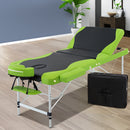 Zenses 3 Fold Portable Aluminium Massage Table - Green & Black - Coll Online