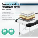 Zenses 3 Fold Portable Aluminium Massage Table - Black & White - Coll Online