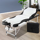 Zenses 3 Fold Portable Aluminium Massage Table - Black & White - Coll Online