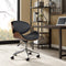 Wooden & PU Leather Office Desk Chair - Black