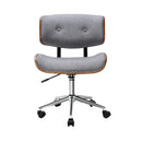 Artiss Executive Wooden Office Chair Fabric Computer Chairs Bentwood Seat Grey