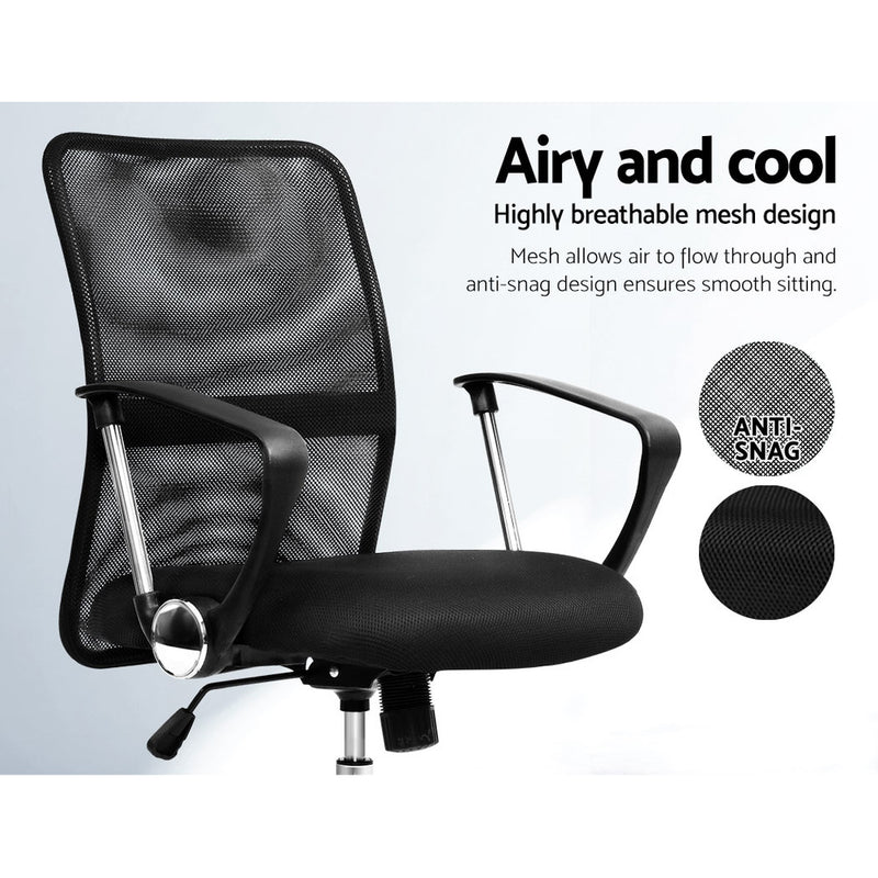 Artiss Office Chair Gaming Chair Computer Mesh Chairs Executive Mid Back Black - Coll Online