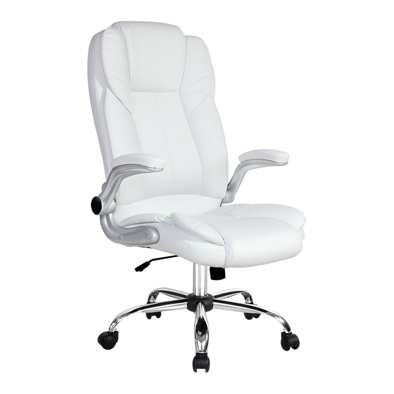 PU Leather Executive Office Desk Chair - White