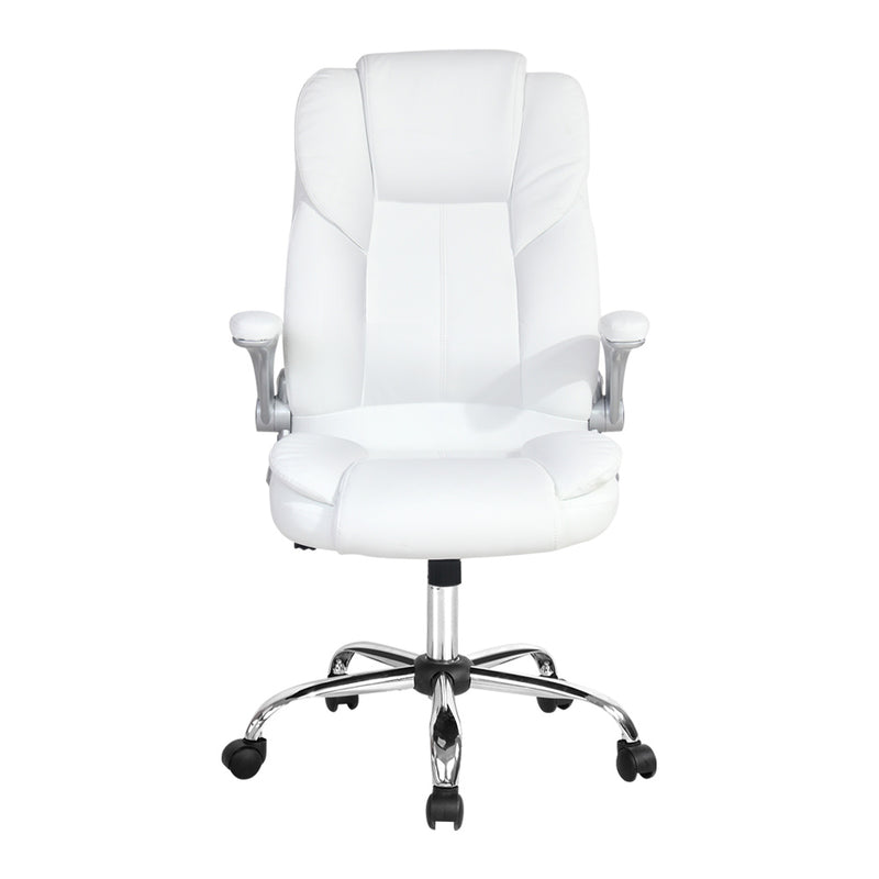 PU Leather Executive Office Desk Chair - White