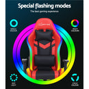 Artiss Gaming Office Chair RGB LED Lights Computer Desk Chair Home Work Chairs - Coll Online