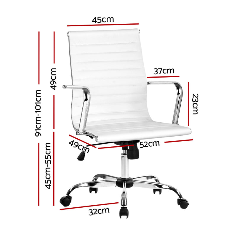 Artiss Gaming Office Chair Computer Desk Chairs Home Work Study White Mid Back