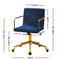 Office Chair Velvet Fabric Computer Chairs Armchair Vintage Work Study Home Blue