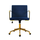 Office Chair Velvet Fabric Computer Chairs Armchair Vintage Work Study Home Blue