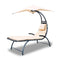 Gardeon Outdoor Lounge Chair with Shade - Beige - Coll Online