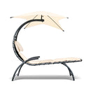 Gardeon Outdoor Lounge Chair with Shade - Beige - Coll Online