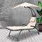 Gardeon Outdoor Lounge Chair with Shade - Beige - Coll Online