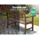 2 Seat Wooden Garden Bench Patio Furniture - Natural Timber Outdoor Lounge Chair - Coll Online