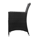 Set of 2 Outdoor Bistro Set Chairs Patio Furniture Dining Wicker Garden Cushion Gardeon