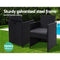 Set of 2 Outdoor Dining Chairs Wicker Chair Patio Garden Furniture Setting Lounge Cafe Cushion Bistro Set Gardeon Black