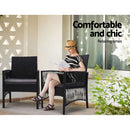 Outdoor Furniture Dining Chairs Rattan Garden Patio Cushion Black x2 Gardeon - Coll Online