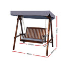 Gardeon Swing Chair Wooden Garden Bench Canopy 2 Seater Outdoor Furniture - Coll Online