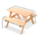 Keezi Kids Wooden Picnic Table Set with Umbrella - Coll Online