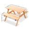 Keezi Kids Wooden Picnic Table Set with Umbrella - Coll Online