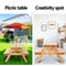 Keezi Kids Wooden Picnic Table Set with Umbrella - Coll Online