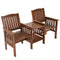 Gardeon Garden Bench Chair Table Loveseat Wooden Outdoor Furniture Patio Park Brown - Coll Online