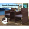 Gardeon Outdoor Setting Wicker Loveseat Birstro Set Patio Garden Furniture Brown - Coll Online