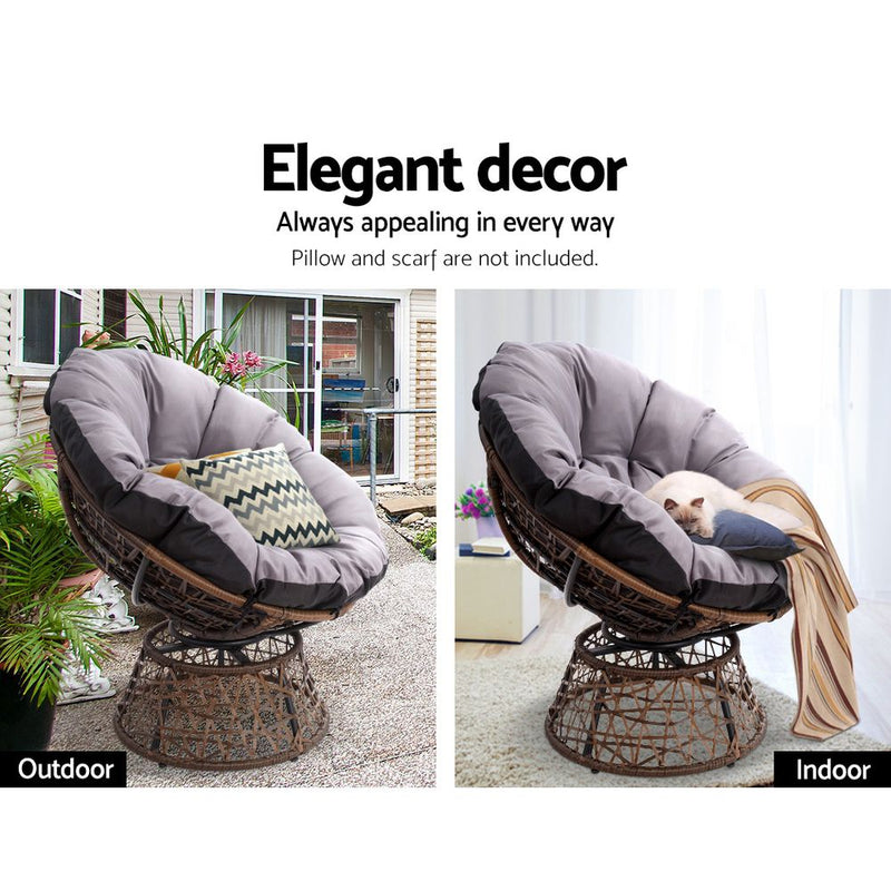 Gardeon Papasan Chair - Brown - Coll Online