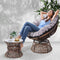 Gardeon Papasan Chair and Side Table - Brown - Coll Online