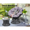 Gardeon Papasan Chair and Side Table Set- Black