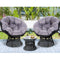 Gardeon Papasan Chair and Side Table Set- Black