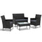 Gardeon 4-piece Wicker Outdoor Set - Black - Coll Online