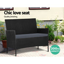 Gardeon Garden Furniture Outdoor Lounge Setting Wicker Sofa Patio Storage Cover Black - Coll Online