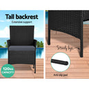 Gardeon Garden Furniture Outdoor Lounge Setting Wicker Sofa Patio Storage Cover Black - Coll Online