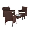 Gardeon Garden Furniture Outdoor Lounge Setting Rattan Set Patio Storage Cover Brown