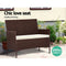 Gardeon Garden Furniture Outdoor Lounge Setting Rattan Set Patio Storage Cover Brown