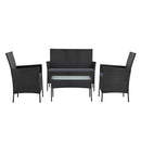 Gardeon Outdoor Furniture Wicker Set Chair Table Dark Grey 4pc