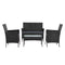 Gardeon Outdoor Furniture Wicker Set Chair Table Dark Grey 4pc