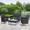 Gardeon Outdoor Furniture Wicker Set Chair Table Dark Grey 4pc