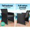 Gardeon Set of 4 Outdoor Wicker Chairs & Table - Black