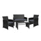 Gardeon Garden Furniture Outdoor Lounge Setting Wicker Sofa Set Storage Cover Black