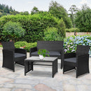 Gardeon Garden Furniture Outdoor Lounge Setting Wicker Sofa Set Storage Cover Black