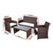 Gardeon Garden Furniture Outdoor Lounge Setting Wicker Sofa Set Storage Cover Brown