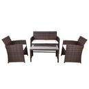 Gardeon Garden Furniture Outdoor Lounge Setting Wicker Sofa Set Storage Cover Brown