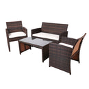 Gardeon Garden Furniture Outdoor Lounge Setting Wicker Sofa Set Storage Cover Brown